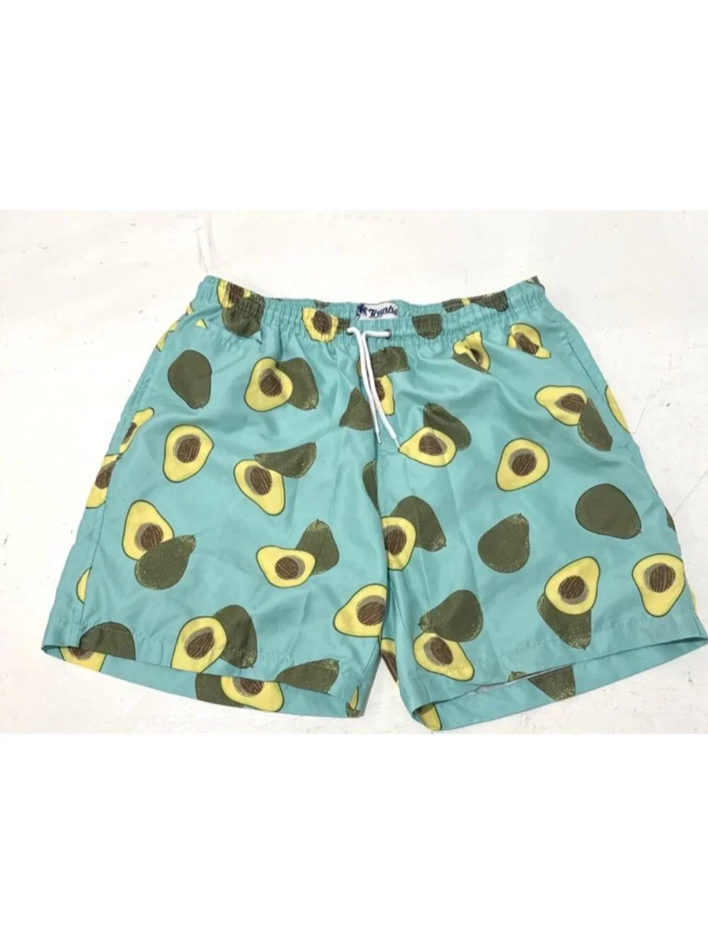Trunks Surf & Swim Co Aqua Avocado Swim Trunks Mesh Lining Mens Size Xl